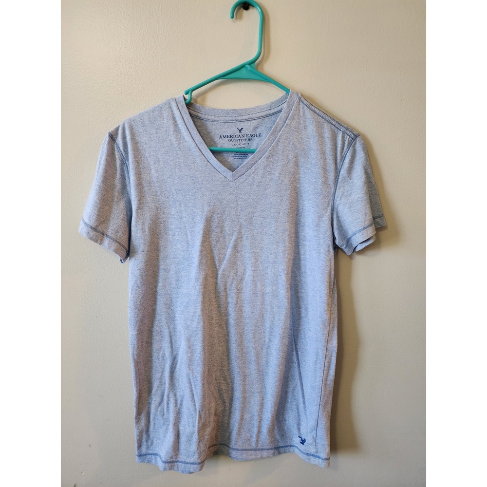 American Eagle Outfitters Legend T Mens XS Light Blue Heather V-Neck T-Shirt
